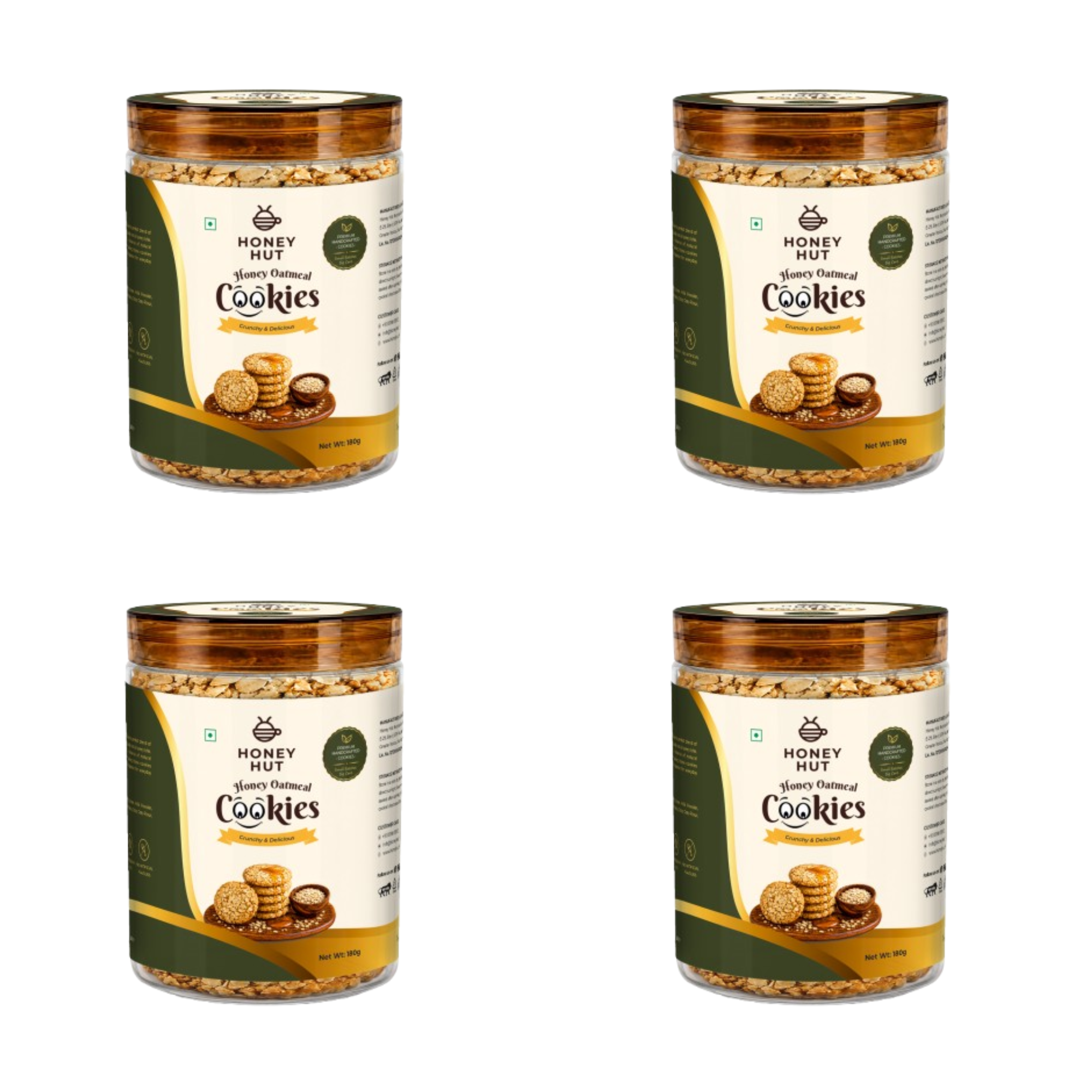 Honey Oatmeal Cookies (Pack of 4)