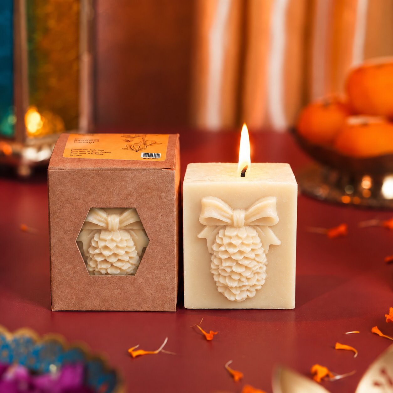 Festive Forest Cube Beeswax Candle