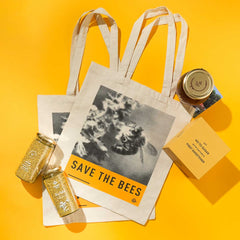 save the bee tote bag
